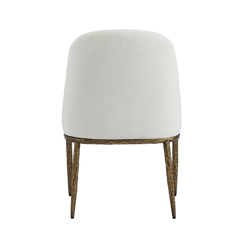 Christopher Knight Home - 5-Piece Dining Set with Metal Brass Leg Upholstered Chairs & 47.25" Round Pedestal Dining Table