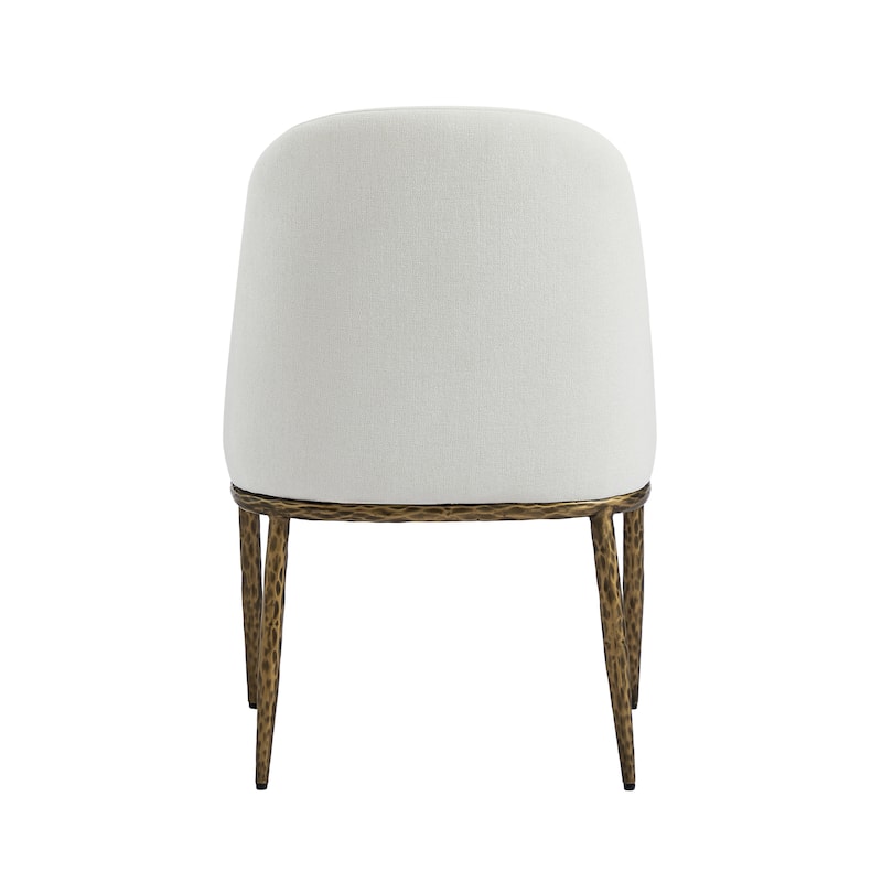 Christopher Knight Home - Ameson Modern Upholstered Dining Chairs with Hammered Metal Legs & Padded Seat, Set of 2 - Set of 2