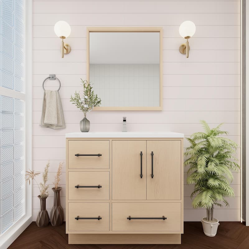 Victoria 36'' L Drawer Freestanding Vanity with Acrylic Sink - 35.5