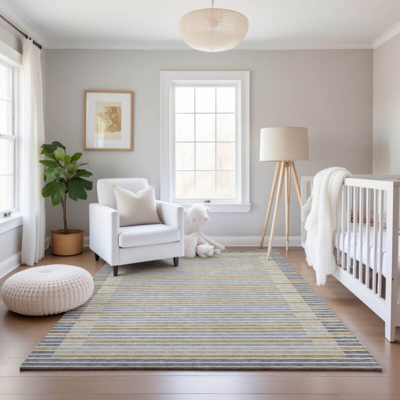 Premium Washable Super Soft Border Geo Mayfield Rug