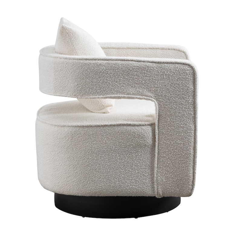 29.0"W Swivel Accent Open Back Chair Modern Comfy Sofa Chair With Base For Nursery Bedroom Living Room Hotel Office