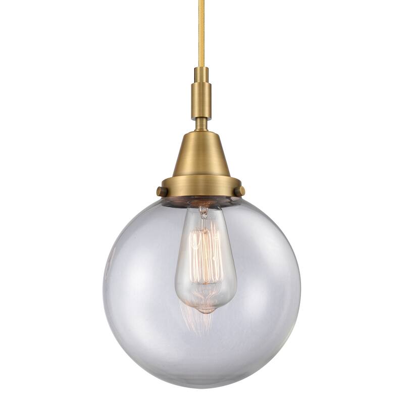 Innovations Lighting 447-1P-G202-8 Beacon 8" Wide Mini Pendant with - Brushed Brass