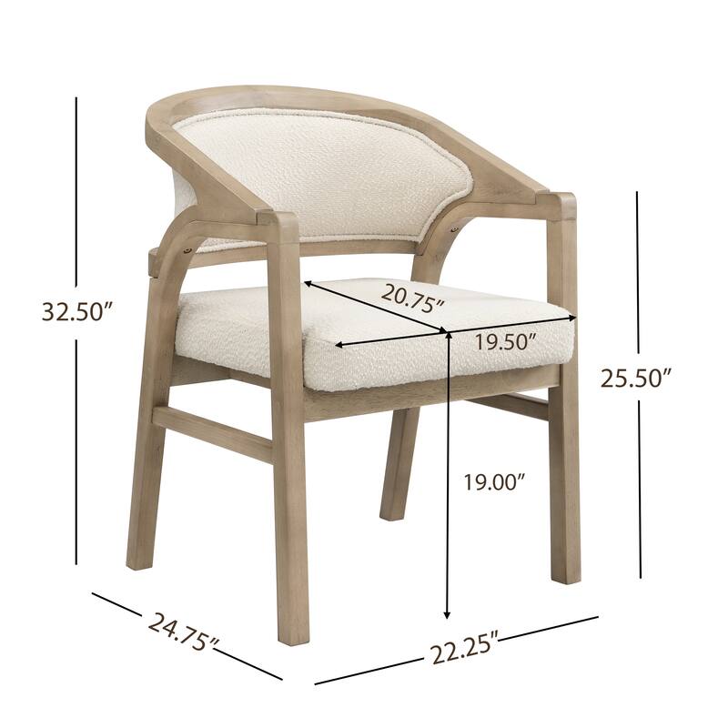 Christopher Knight Home - Nala Modern Upholstered Wood Dining Chair with Ergonomic Curved Back (Set of 2)