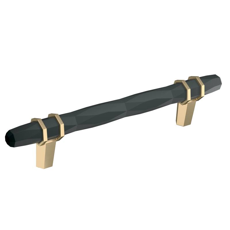 Amerock London 5-1/16 in (128 mm) Center-to-Center Black Bronze/Golden Champagne Cabinet Pull