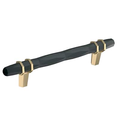 Amerock London 5-1/16 in (128 mm) Center-to-Center Black Bronze/Golden Champagne Cabinet Pull