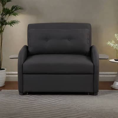 48.8"2-Seater Sleeper Sofa 3 in 1 with 2 Wing Table and USB Charge