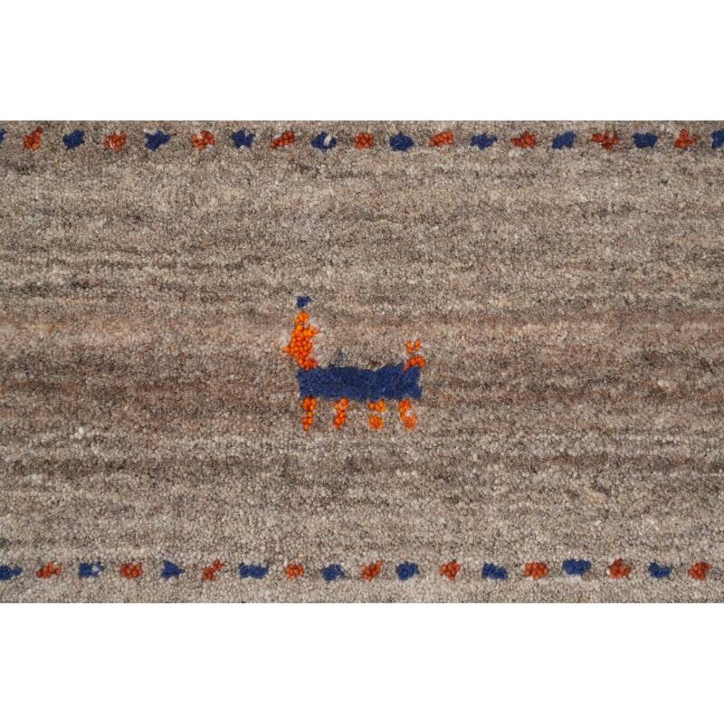 Hand Knotted Oriental 100% Wool Carpet Tribal Animal Pictorial Multi-Colored Gabbeh Area Rug - 7' 8'' X 4' 11''