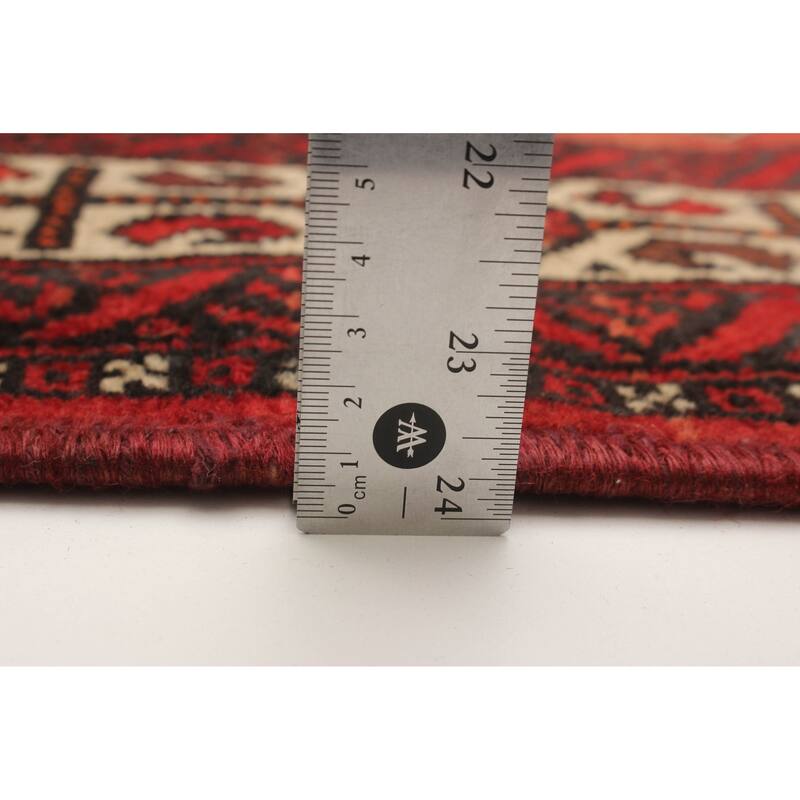 ECARPETGALLERY Hand-knotted Baluch Red Wool Rug - 3'11 x 6'11