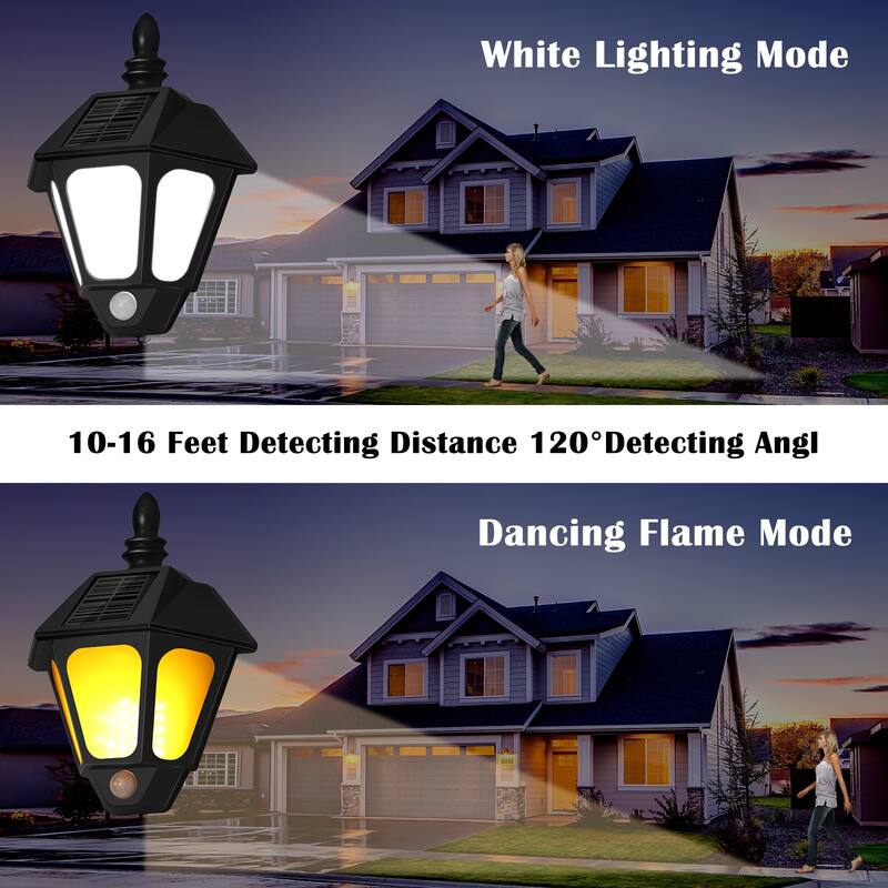 2 Pack Solar Outdoor Wall Lights with Motion Sensor - 2-PCS
