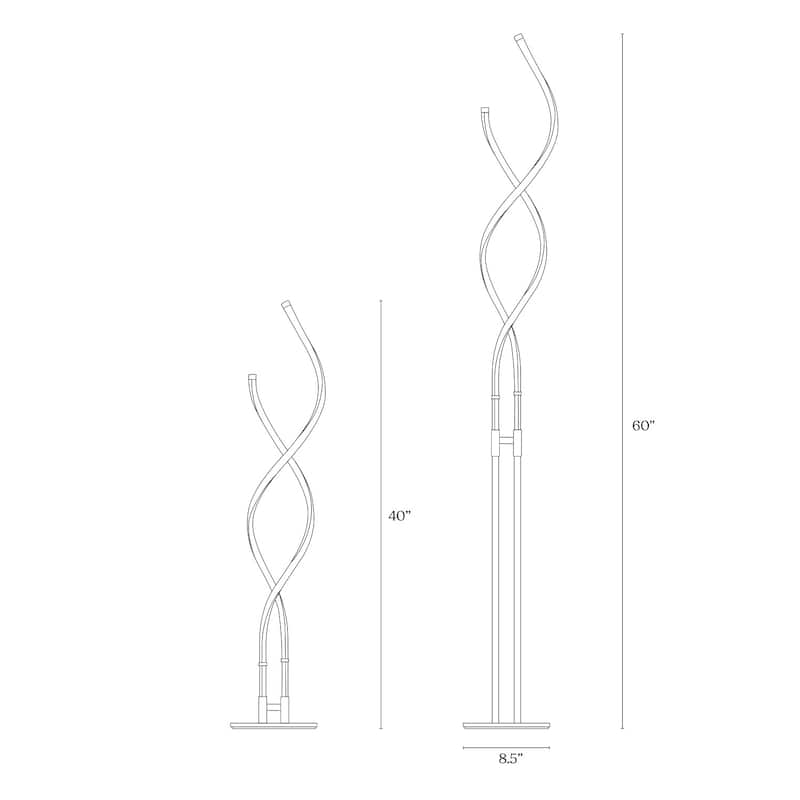 Brightech Embrace 60 in. Industrial 2-Light LED Super Bright Floor Lamp with Built-In 3-Way Dimmer Function