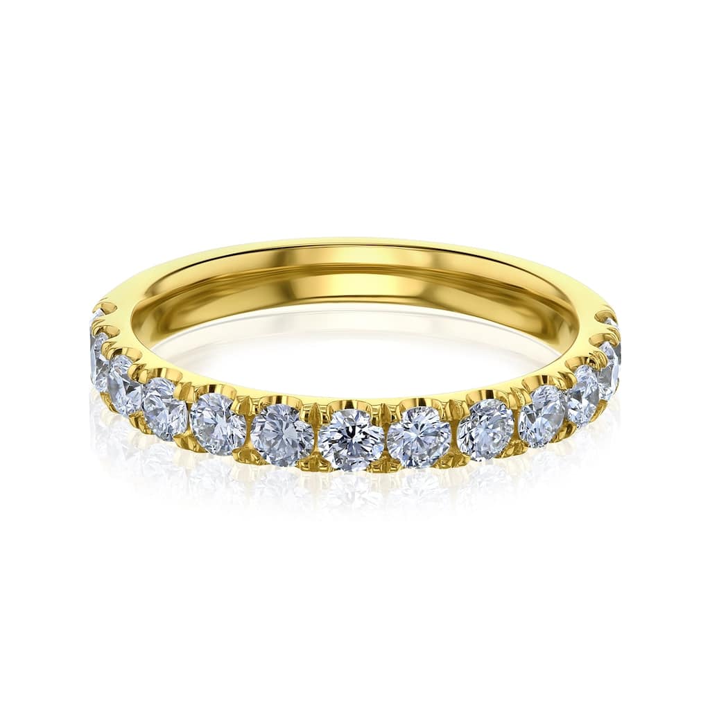 Kobelli 1 Carat Lab Grown Diamond 14k Solid Gold Ultra Comfort Half Eternity Florence Wedding Ring