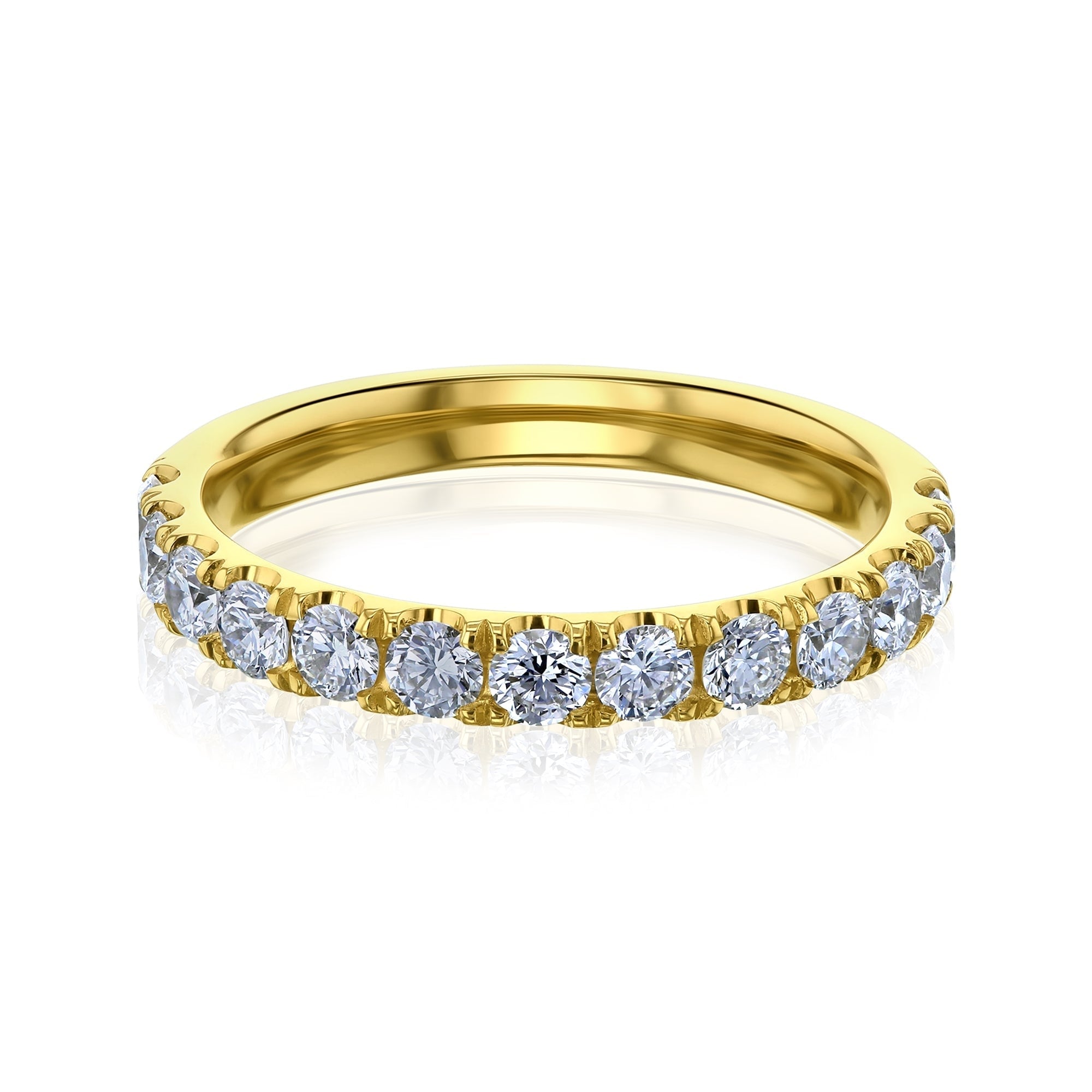 Kobelli 1 Carat Lab Grown Diamond 14k Solid Gold Ultra Comfort Half Eternity Florence Wedding Ring