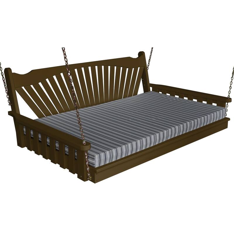 Pine 6' Fanback Swingbed - Coffee