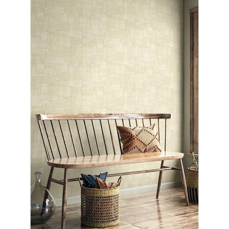 Seabrook Designs Woven Blocks Embossed Vinyl Unpasted Wallpaper