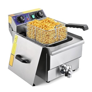 Commercial Deep Fryer 11.7L Stainless Steel Basket Single Tank Timer ...