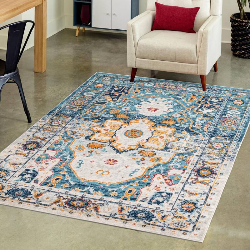 Transitional Anavine Collection Area Rug - 3'3"x5'3" - Teal