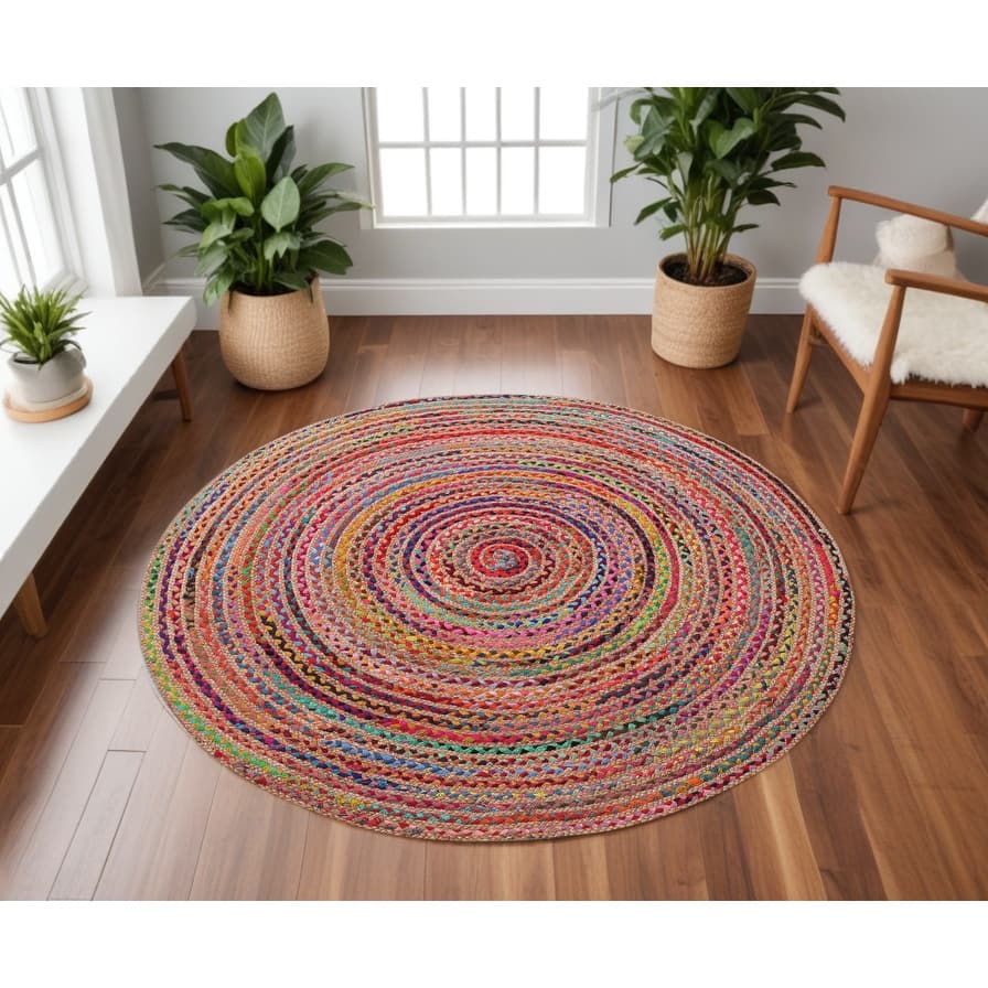 Naxo Geometric Modern Soft Durable Area Rug By HomeRoots - 84' X '84' X '1