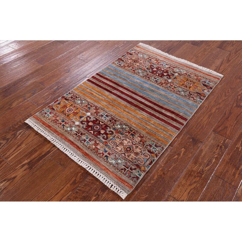 Golden Nile Khorjin Persian Gabbeh Handmade Wool Rug - 2' 8" X 4' 0"