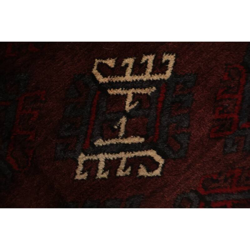 Hand Knotted Oriental 100% Wool Carpet Traditional All-Over Red Turkoman Area Rug - 12' 8'' X 8' 8''