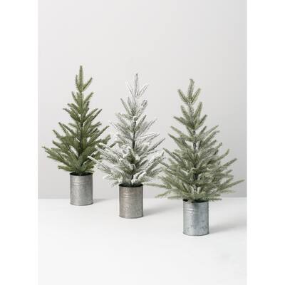 Sullivans Artificial Set of 3 Pine Trees 23"H Green - 12"L x 12"W x 23"H