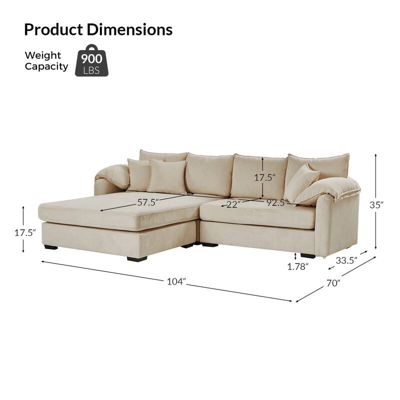 Cesare Modern 2-Piece Reversible Cushions Sectional with Storage by HULALA HOME
