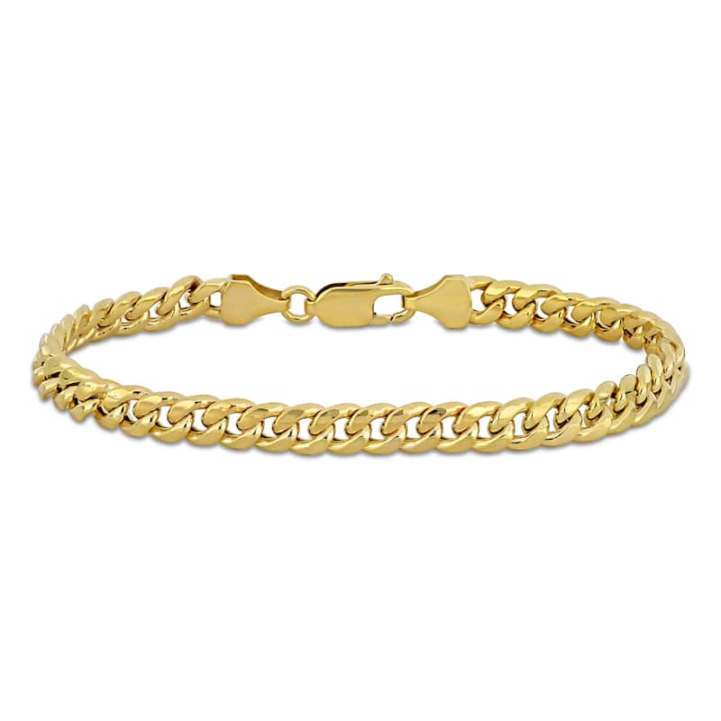 Miadora 6.15mm Miami Cuban Link Chain Bracelet in 10k Yellow Gold - 7.5 in