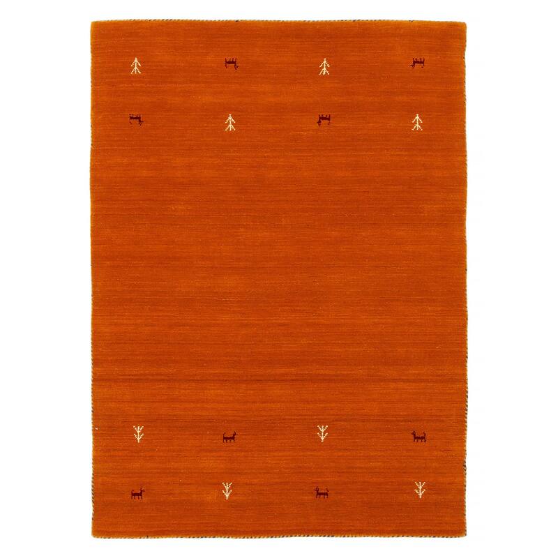 Kashkuli Gabbeh Burnt Orange Rug 4'0" x 5'7" - 4'0 x 5'7 - Burnt Orange - 4'0 x 5'7