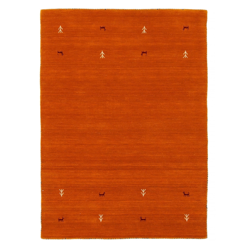 Kashkuli Gabbeh Burnt Orange Rug 4'0" x 5'7" - 4'0 x 5'7