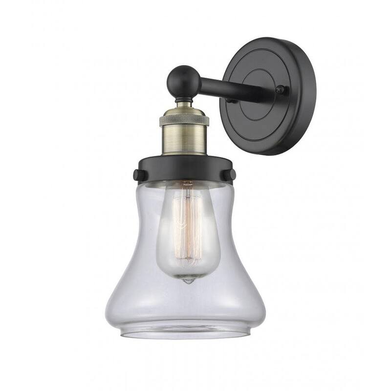 Innovations Lighting 616-1W-10-7 Bellmont Sconce Bellmont 10" Tall - Black Antique Brass / Clear