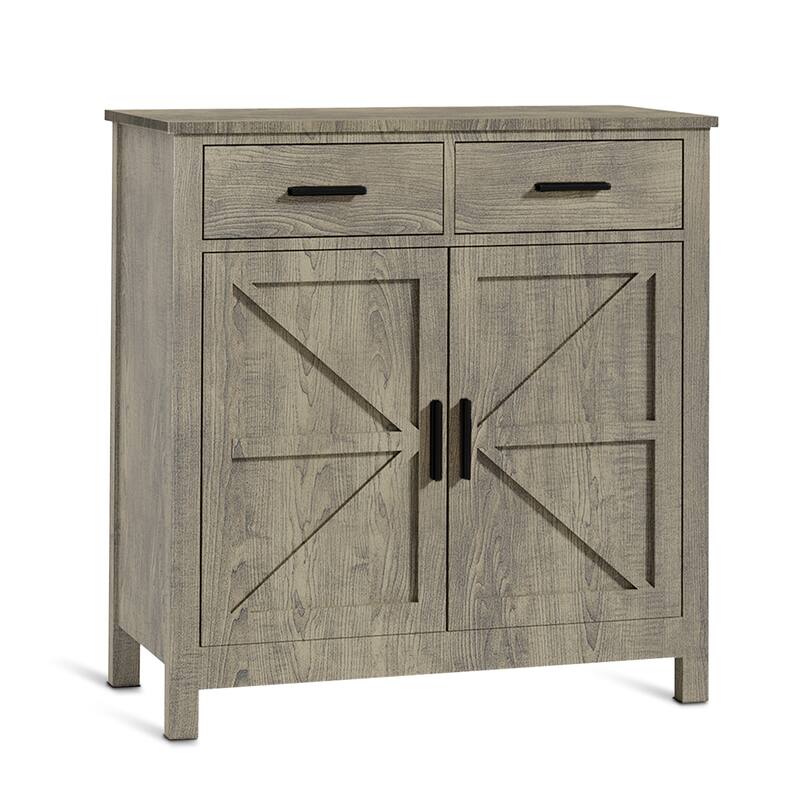 Homy Casa Modern Farmhouse Buffet Cabinet with Storage & 2 Drawers
