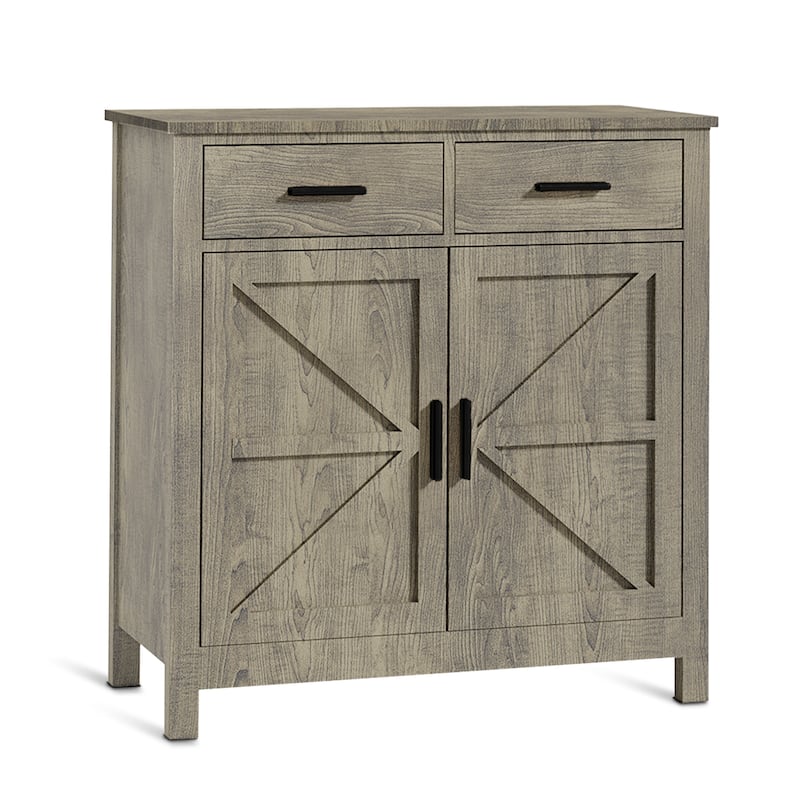 Modern Farmhouse Buffet with 2 Drawers & 2 Doors