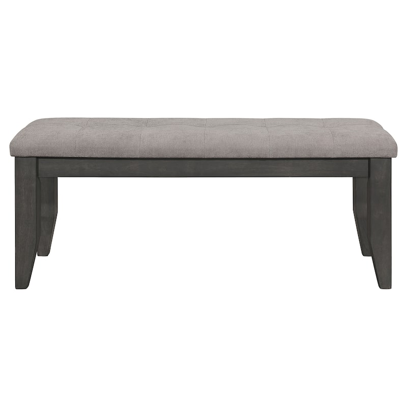 Dexter Grey and Dark Grey Tufted Upholstery Bench