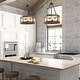 preview thumbnail 3 of 9, Farmhouse 5-Light Drum Wood Chandelier Rustic Lights for Dining Living Room - D19"x H 27"