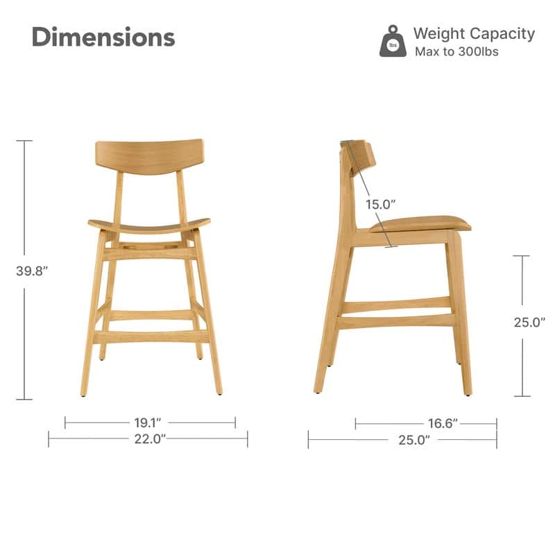 Spruce & Spring Modern Farmhouse Bar Stool with Bentwood Back and Saddle Seat