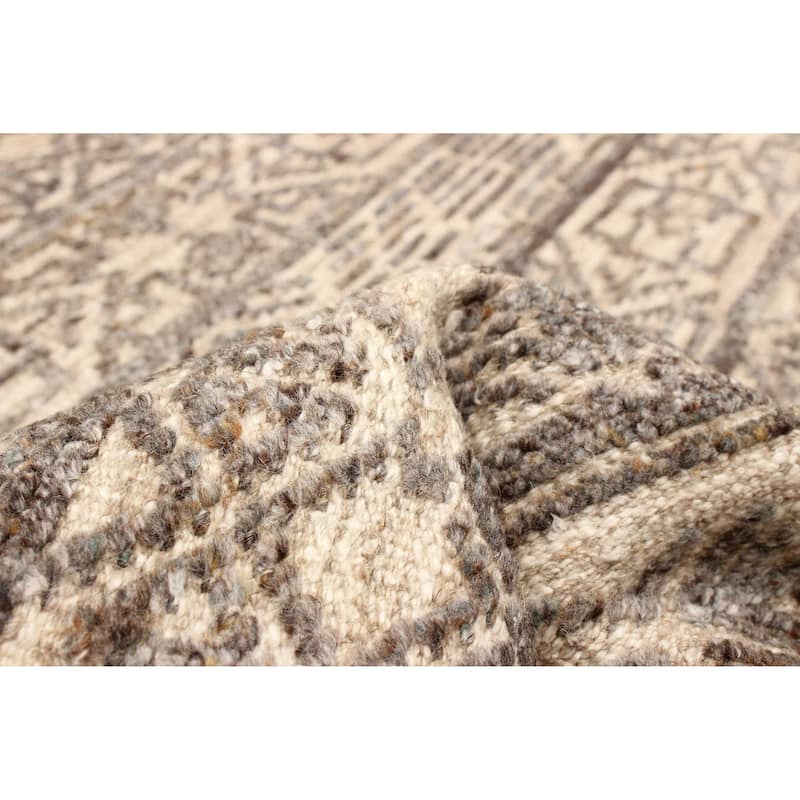 ECARPETGALLERY Hand-knotted Tangier Grey Wool Rug - 4'11 x 7'10