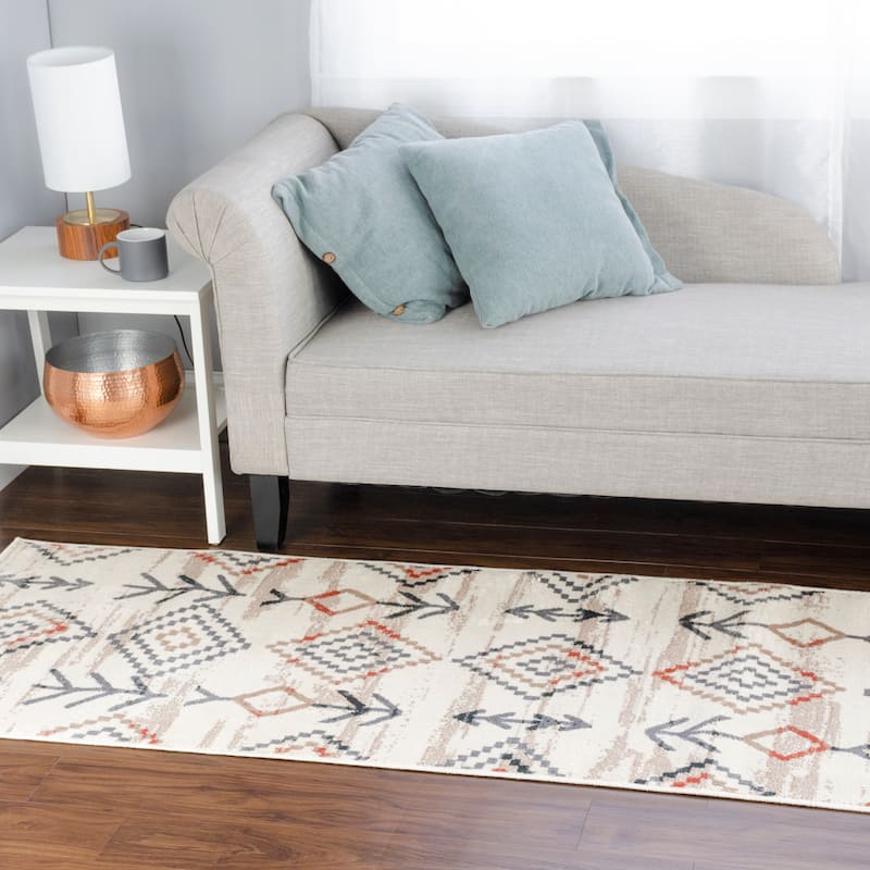 Modern Geometric Southwestern Indoor Area Rug by Superior