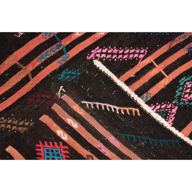 Hand Woven Oriental 100% Wool Carpet Southwestern Tribal Multi-Colored Kilim Area Rug - 10' 10'' X 6' 0''