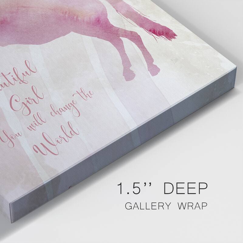 Beautiful Girl Unicorn-Gallery Wrapped Canvas