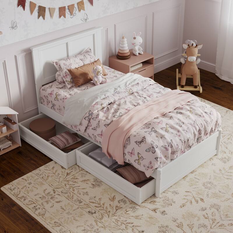 Felicity Platform Bed with Panel Footboard and Storage Drawers