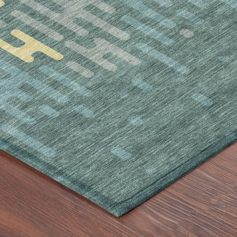 Machine Washable Indoor/ Outdoor Modern Kingman Chantille Rug