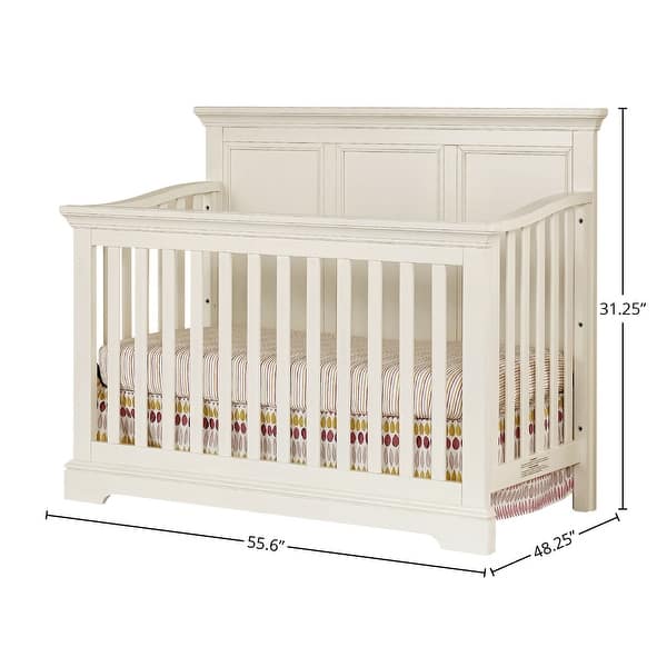 Hanley 56" Wide Convertible Crib, Chalk