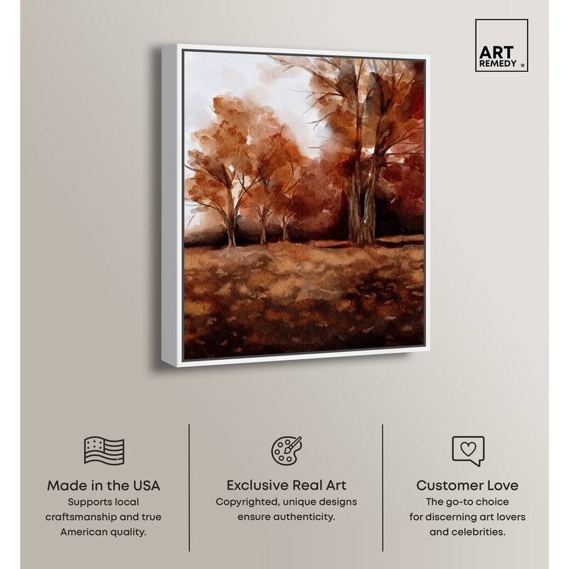 Art Remedy November Landscape Framed Landscape 1 Piece Canvas Wall Art Watercolor Style