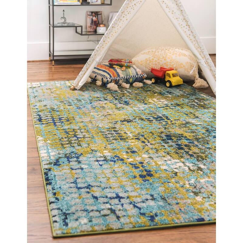 Contemporary Visby Collection Area Rug - Blue Green - 9'x12'