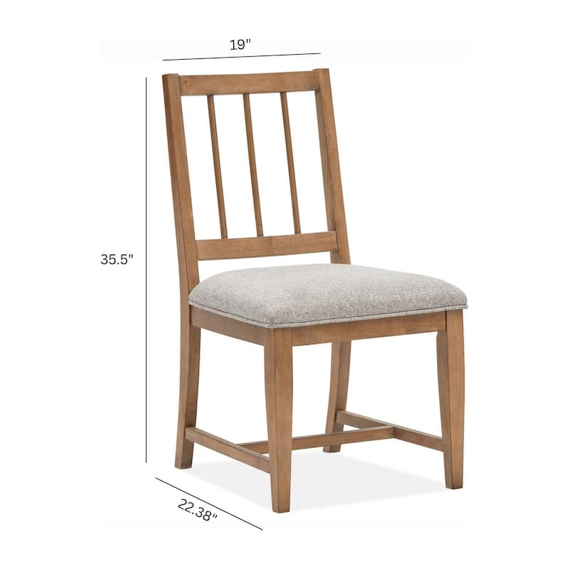 Magnussen Home Lindon Belgian Wheat Upholstered Side Chair Two Pack - 19''W x 22.38''D x 35.5''H
