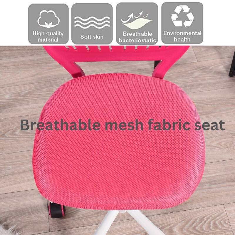 HomyLin Armless Swivel Kids Desk Chair with Mesh Padded Seating