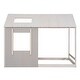 preview thumbnail 5 of 8, Twin Size House Bed Frame for Kids,Twin Floor Bed Kid Montessori Bed Frame with Roof & Window, Antique Grey+Antique White