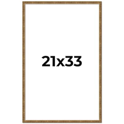 21x33 Frame Gold Kingsley Distressed Solid Wood Picture Frame Width