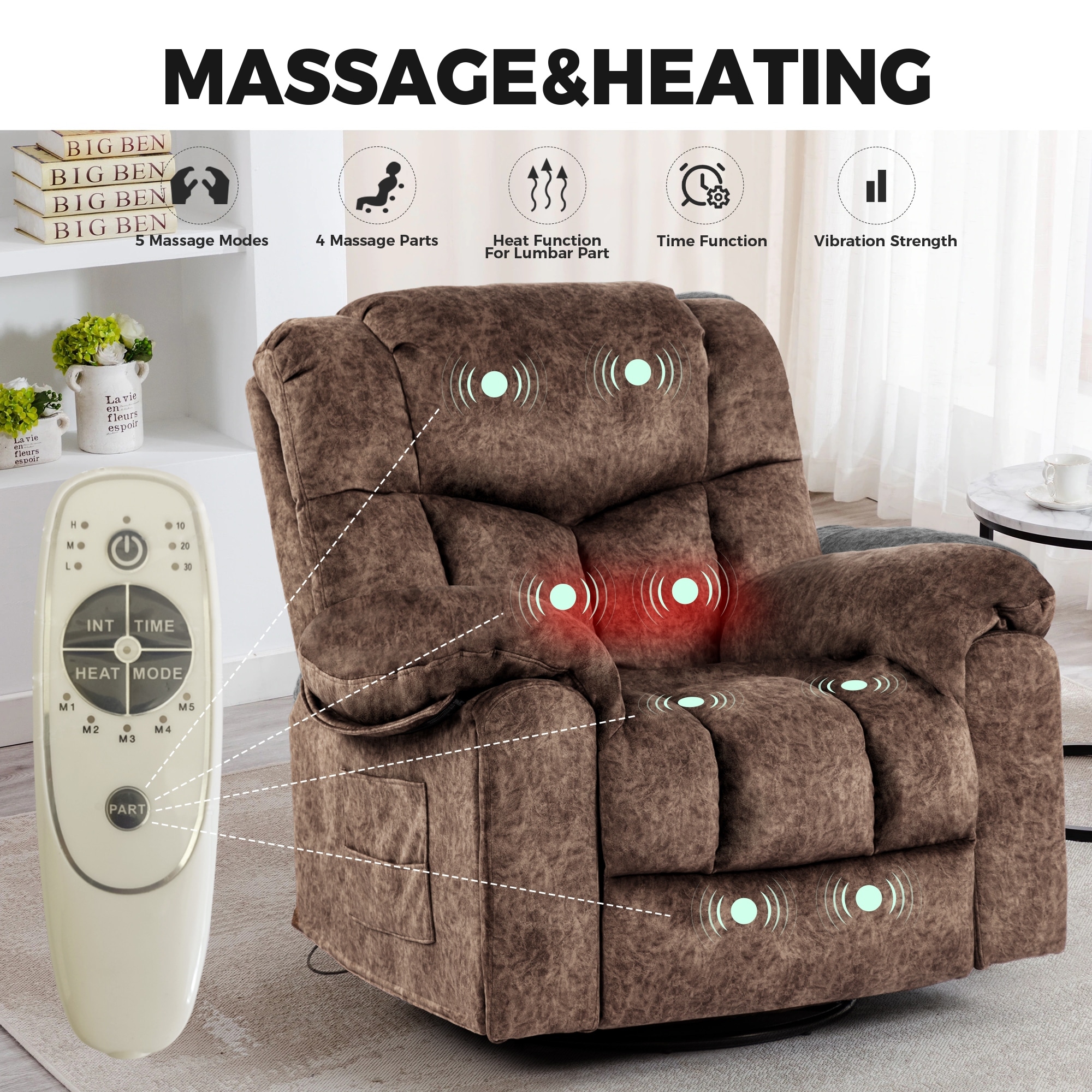 Massage rocking recliner store