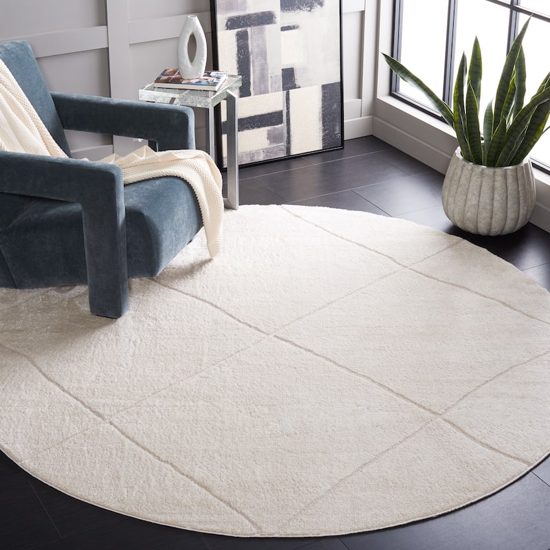 SAFAVIEH Melody Glenda Moroccan Rug - 6'7" Round - Ivory/Beige