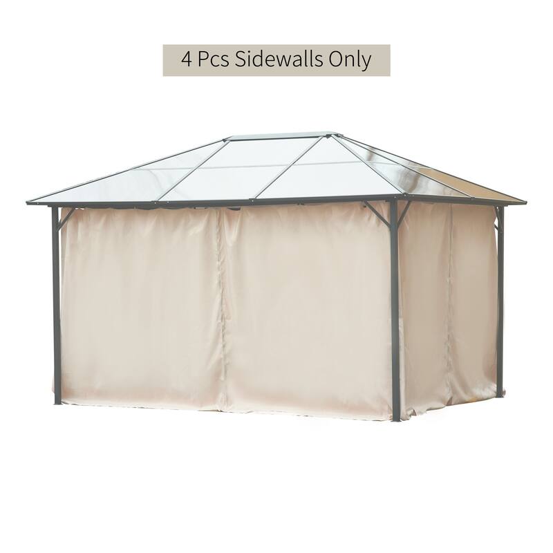 Outsunny 9.84' x 11.8' Gazebo Sidewall Set with Hooks/C-Rings